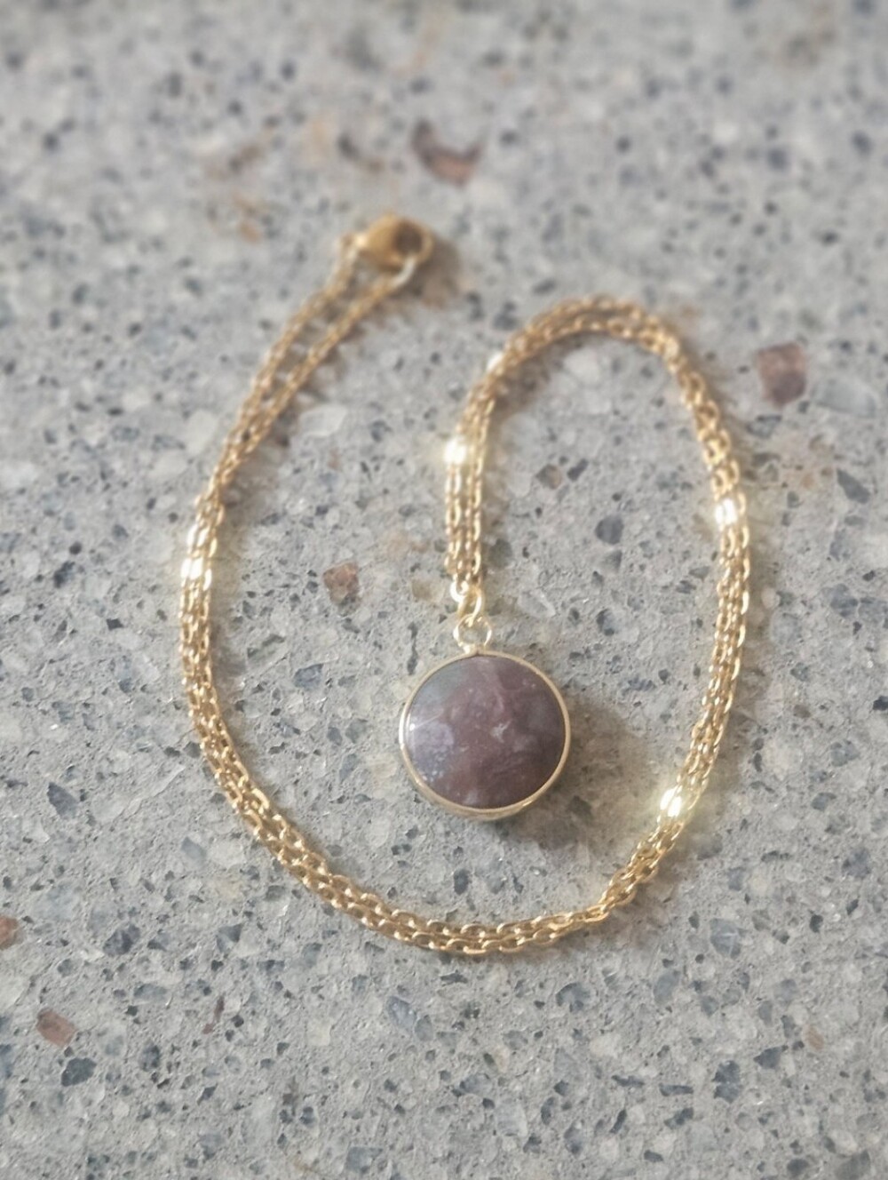 Gold & Jasper Stone Necklace